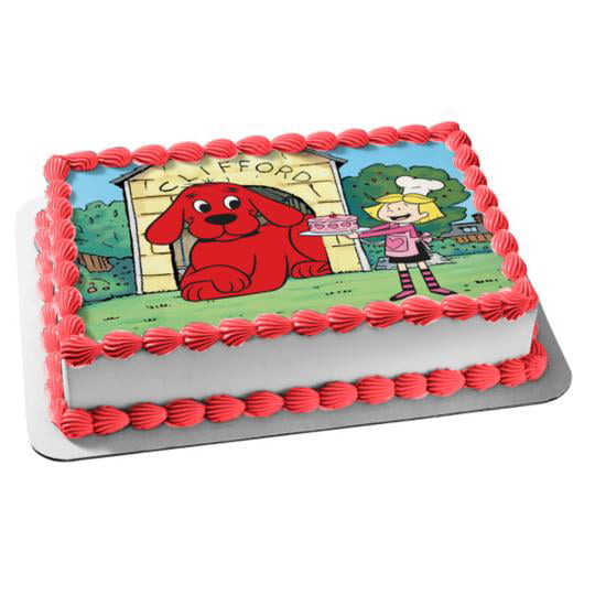 CLIFFORD the red dog Party Edible Cake topper image decoration